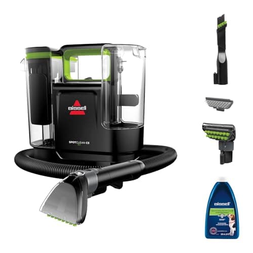 Image of BISSELL SpotClean C5 Pet, Portable Carpet Cleaner, Remove Spills, Spots & Stains, For Carpets, Car Seats, Powerful Suction, Two-Tank Technology, Corded, 3928E, Black,cha Cha Lime