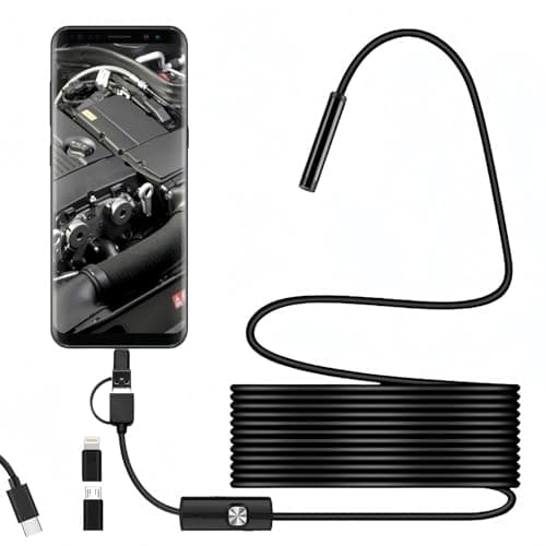 Image of QinZiEn Endoscope Snake Camera for Phone,Type C Inspection Camera With Light, Endoscope Inspection Cam/era with 6 Led Lig/hts,Drain Ca/mera with Light,Drain Ins/pection Ca/mera(1.5m Flexible Wire)