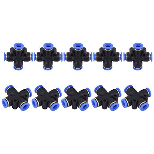 Image of SNS Union Cross Type plastic push to quick connect tube fitting 1/4" Tube OD(10 PCS) SPXL-1/4