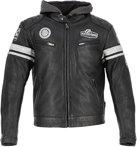 Image of Helstons Riposte Motorcycle Leather Jacket, black, S