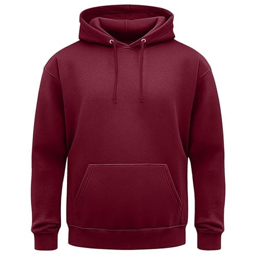 Image of LARGE Burgundy classic plain pullover hoodie unsex and these are ideal for mens and ladies hooded sweatshirt