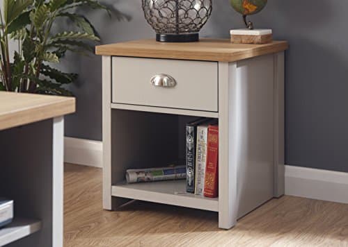 Image of Home Source Lancaster Grey Living Room Furniture Range Lamp Table