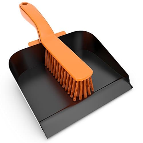 Image of Workforce NEW HEAVY DUTY METAL DUSTPAN AND BRUSH STRONG STEEL DUST PAN AND SOFT PVC HAND BRUSH