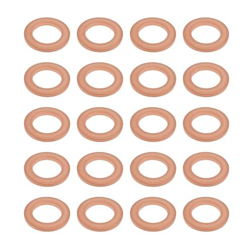 Image of LT Easiyl 20pcs Copper Washer 15x10x1.5mm for Brake Line Sealing Compatible with Opel Compatible with Vauxhall, 05 62 730, 05 62 732