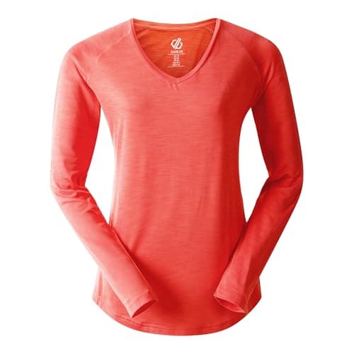 Image of Dare2B Womens Discern Long Sleeved T-Shirt Yoga, Peach Bloom, 10 EU