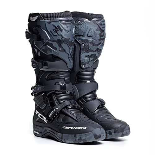 Image of TCX Men's Comp Evo 2 Michelin Motorcycle Boat, Black Camo, 13.5 UK
