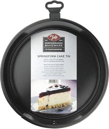 Image of Tala Performance, 23 cm Springform Round Cake Tin, Professional Gauge Carbon Steel with Eclipse Non-Stick Coating, Loose Base, Easy Release Cake Pan; Ideal for Cakes, pies and cheesecakes, Black