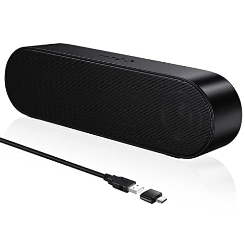 Image of YYV USB Computer Speakers, Portable PC Speaker for Desktop, Laptop, Notebook, Wired Mini Soundbar Speakers with Loud Volume, Volume Control and Mute Button, Plug and Play