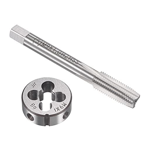 Image of sourcing map M9 x 1mm Metric Tap and Die Set, Machine Thread Screw Tap with Round Threading Die, Tap & Die Kit for Nut Screw Bolt Thread Repair
