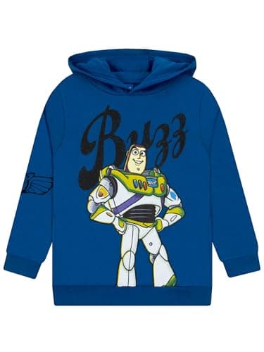 Image of Disney Pixar Toy Story Boys Hoodie, Buzz Lightyear Hoodie For Boys, Soft Cotton Kids Hoodies, Blue 7-8 Years