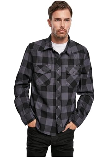 Image of Brandit Check Shirt Long Sleeve, color: black/grey, size: 7XL