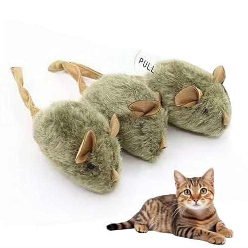 Image of Interactive Cat Toy Mouse, Automatic Squeaky Moving Cat Toys Mice Electronic with Furry Tail, Interactive Cats Toys for Kitten Indoor/Outdoor Exercise