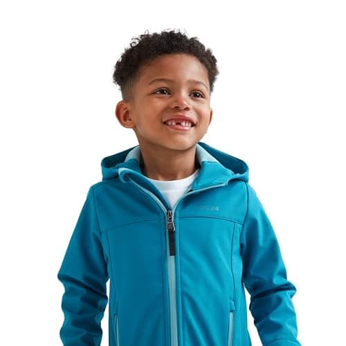 Image of TOG24 Koroma Kids Softshell Hooded Jacket, Lightweight, Breathable, Windproof and Water Resistant, Fleece Lining For Warmth, Ideal for School and General Use