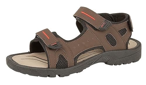 Image of PDQ 3 Touch fastening Sandal.Brown Suede.M993B (UK 8)