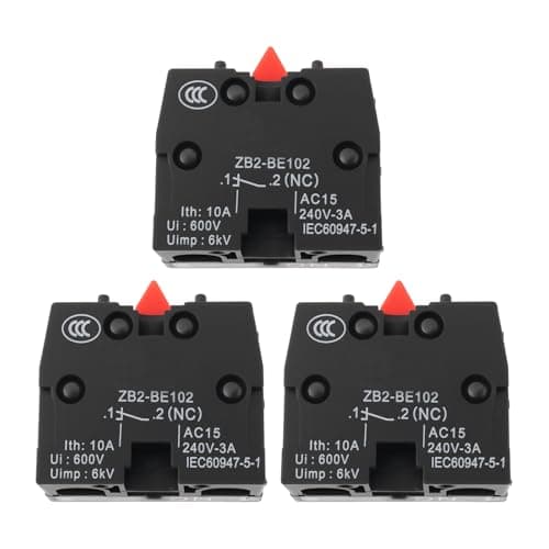 Image of eMagTech 3X Self-Resetting Pushbutton Switch ZB2-BE102 Compatible with Schneider Normally Closed Switch