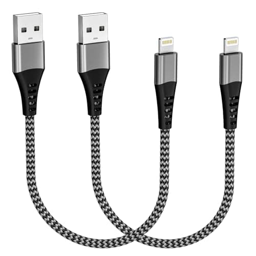 Image of iPhone Charger Cable 0.3M 2Pack[Apple MFi Certified], USB to Lightning Cable Short Nylon iPhone Lead Wire for Apple iPhone 14 13 12 Pro Max XR XS 8 7 6 iPad