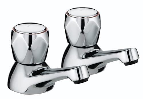 Image of Bristan VAC 3/4 C MT Club Bath Taps with Metal Heads - Chrome Plated