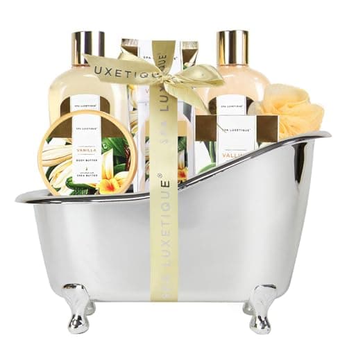 Image of Spa Luxetique Birthday Gifts for Women, Mothers Day Gifts for Her, 8pcs Vanilla Bath Sets with Body Butter, Bubble Bath, Bath Bomb, Bath Sets for Women Gift, Christmas Gifts, Spa Gift Sets