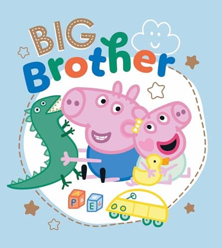 Image of Peppa Pig Big Brother Card, Cute Cartoon Design, Evie Pig & George, Happy Birthday Big Brother Card