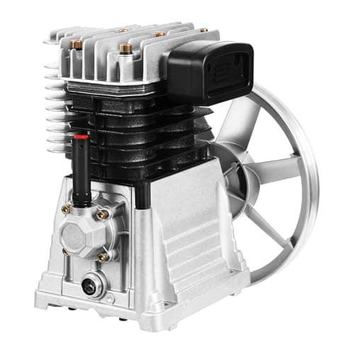 Image of 31 * 26 * 34cm Air Compressor Bare Pump Motor Head 3HP Piston Twin Cylinder 2.2KW 250L/min Single Stage Twin Cylinder Compressor Pump Head, with Air Filter Muffler