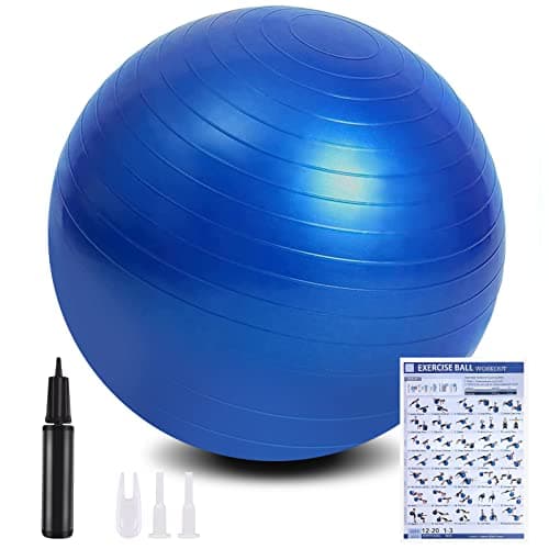 Image of flintronic Exercise Ball, Anti-brust Yoga Ball Fitness Balls, 55cm Extra Thick Swiss Balls with Hand Pump for Yoga, Pilates, Fitness
