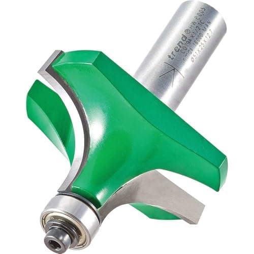 Image of Trend CraftPro Bearing Guided Round Over Router Cutter, 1/2 Inch Shank, 19mm Radius, 25mm Cut Length, Tungsten Carbide Tipped, C079AX1/2TC