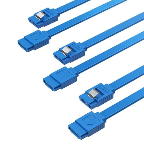 Image of SABRENT 6Gbps SATA III Cable (3 Pack), 50 cm, Blue with Locking Latch for HDD/SSD, SATA I & II