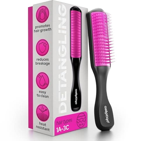 Image of Aseptiqo Brush - Compact & Easy to Clean Multi Purpose Soft Detangling Hair Brush for Women, Men, Kids - Ideal for All Hair Types, Wet or Dry, Heat Resistant Hairbrush, Cepillo de Pelo