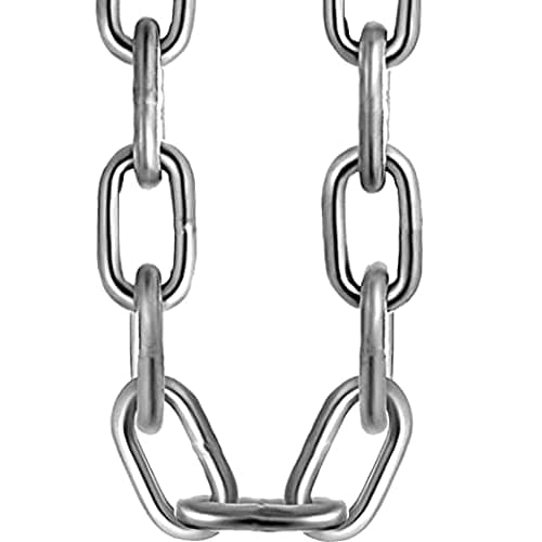 Image of Heavy Duty Galvanised Metal Link Chain Stainless Steel for Bike Lock Padlock Security Gate Fence Gym Weight Lifting Extra Strong Long Length Welded Metal (3MM, 2 Metre)