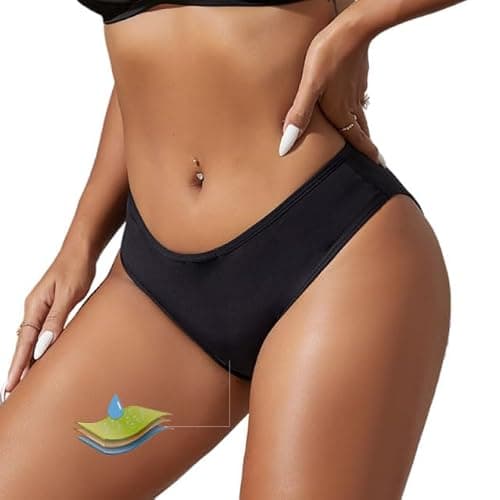 Image of Okdance Women's Bikini Bottoms (UK, Alpha, M, Regular, Regular, Black（Low Waisted）)