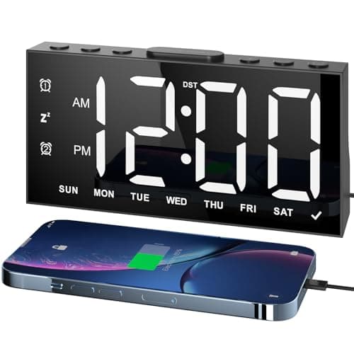 Image of LIORQUE Digital Alarm Clocks for Bedrooms, Digital Clock with RGB LED Display, 5 Level Brightness, Dual Alarm, Snooze, DST, Alarm Clocks Bedside Mains Powered