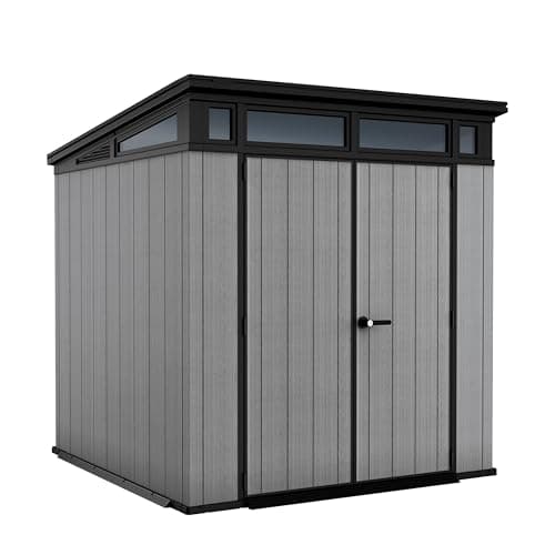 Image of Keter Artisan 2.0 Evotech 7x7ft Outdoor Garden Shed - Grey | Heavy‑Duty Double‑Wall Resin Storage Shed with Steel Reinforcement | Weatherproof & Secure | Wide Double Doors, Floor Panel & Ventilation