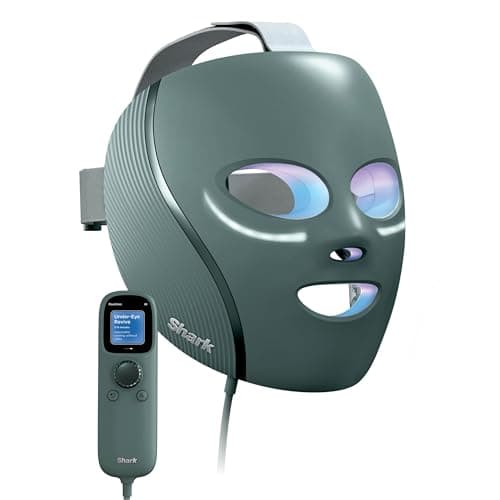 Image of Shark CryoGlow LED Face Mask with Under-Eye Cooling, Anti-Ageing & Blemish Repair, Red & Blue LED, Infrared Light Therapy, USB-C, Remote Control, Storage Bag, Adjustable Straps, Frosted Green