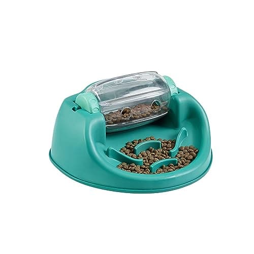 Image of Outward Hound by Nina Ottosson Spin N' Eat Dog Puzzle and Slow Feeder, Level 2 Intermediate Enrichment Toy, Green