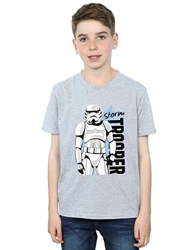 Image of Star Wars Boys Storm Trooper T-Shirt Sport Grey 3-4 Years