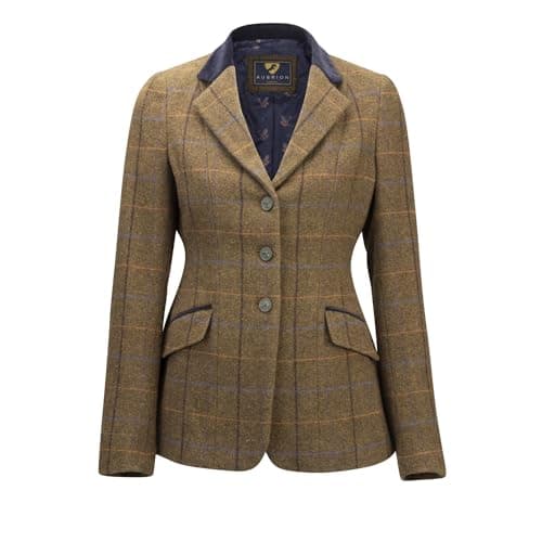 Image of Shires Aubrion Saratoga Womens Riding Jacket - Oak Brown Check 40"