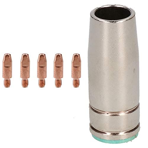 Image of 1 Shroud & 5 x 0.8mm Contact Tips MIG Welding Binzel Style Euro Torch MB25
