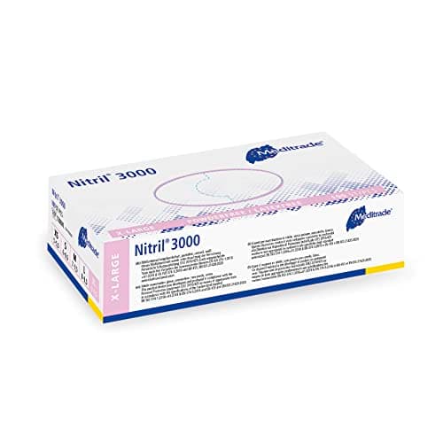 Image of Meditrade Nitrile® 3000 White Examination Glove - Powder & Latex Free Disposable Exam Gloves - Suitable for Multiple Sectors - Size X-Large - 100pcs