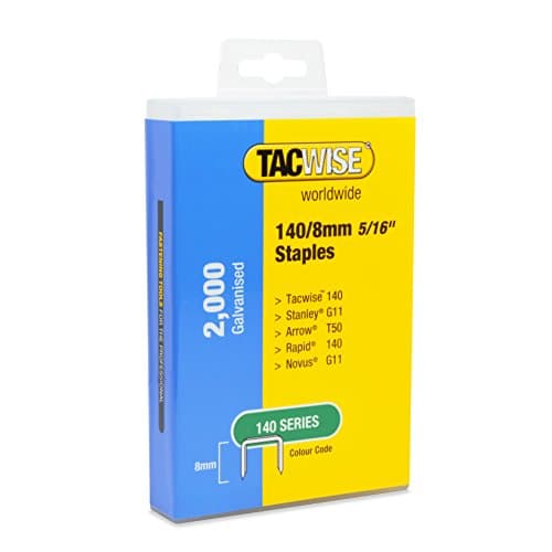Image of Tacwise 1417 Type 140 / 8 mm Heavy Duty Galvanised Staples, Pack of 2,000, Silver