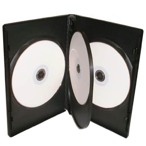 Image of Four Square Media 10 X CD DVD/BLU RAY 14mm Black DVD 4 Way Case for 4 Disc - Pack of 10