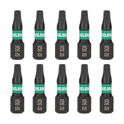 Image of 10 x KELSON SQ3 Square #3 25mm Impact Rated Screwdriver Bits 1/4" Universal
