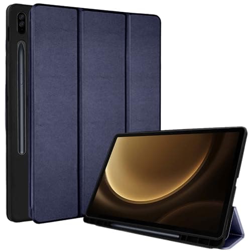 Image of TECHGEAR Smart Case for Samsung Galaxy Tab S9 FE Plus / S10 Plus / S9 Plus 12.4" (SM-X610/X616/X820/X810 Series) with S Pen Holder, Soft TPU Protective Tri-Fold Stand Cover, Auto Wake/Sleep - Blue