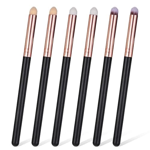 Image of 6 Pcs Eyeshadow Brushes, Round Professional Blending Eye Makeup Brush Set Reusable Eye Shadow Brush for Eyeshadows Eyebrow