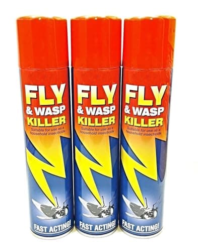 Image of 3 PCS FLY & WASP KILLER INSECTICIDE FAST ACTING PEST AEROSOL SPRAY 300ML