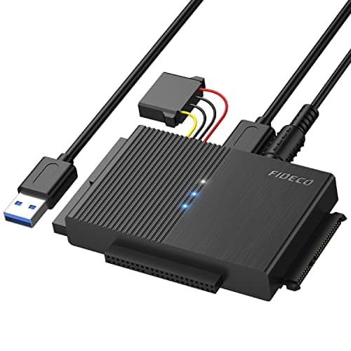 Image of FIDECO IDE and SATA Adapter, USB 3.0 Hard Drive Adapter, External SATA and IDE Converter for 2.5 and 3.5 inches HDD or SSD, CD-ROM, CD-RW, DVD-RW Drives