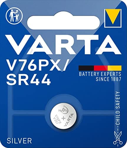 Image of VARTA Batteries Electronics V76PX/SR44 silver battery 1-pack, Battery in original blister pack of 1, Blue Silver