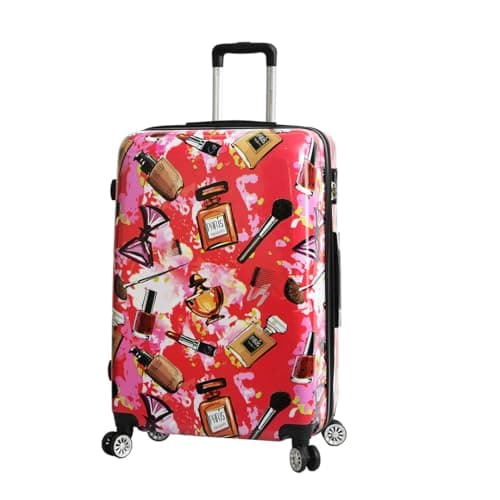Image of House Of Leather Hard Shell Suitcase Make-up Print Bags, Lightweight Expandable 4 Spinner Wheels Travel Luggage for Women Fleek (Large Check-in Size 28")