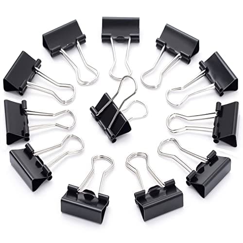 Image of 95 Pcs Bulldog Clips, 19mm Small Binder Clips, Black Metal Foldback Clips, Paper Clamps Binder, Paper Clips Clamp for Office, Home, School