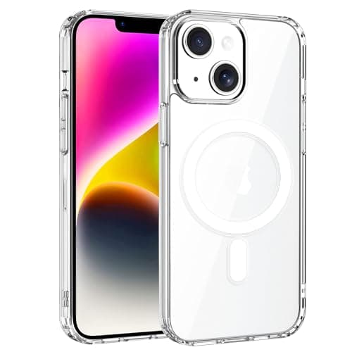 Image of Exsight Magnetic Case for iPhone 14 Plus 6.7”, Clear Phone Cases Compatible with MagSafe, Military Grade Airbag Drop Protection, Anti-Yellowing, Anti-Scratch, Shockproof Cell Phone Cover, Transparent