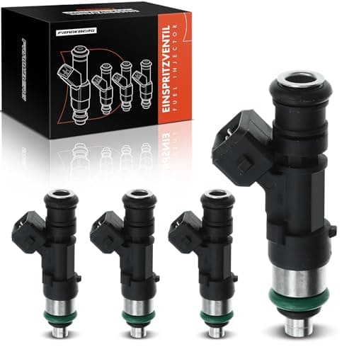 Image of Frankberg 4X Fuel Injector Nozzle 2-Pins with Seals Compatible with B-Max JK C-Max DM2 Fiesta V JD JH Focus DAW DBW Fusion JU Mondeo IV BA7 Puma EC Replace# 0280158200